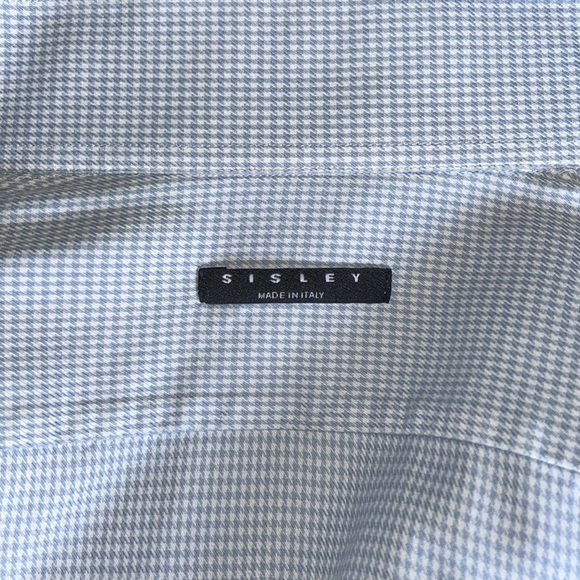 Sisley- Vintage Button Down Dress Shirt with Barrell Cuff 16.5/34 MADE in Italy - Picture 10 of 11